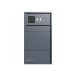 Goethe | Design flush-mounted letterbox GOETHE UP - newspaper compartment - RAL colour - GIRA System 106 - VIDEO complete set | Mailboxes | Briefkasten Manufaktur