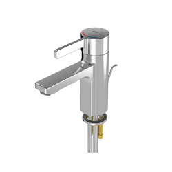 F5L-Therm thermostatic single-lever pillar mixer with pop-up waste | Wash basin taps | KWC Professional
